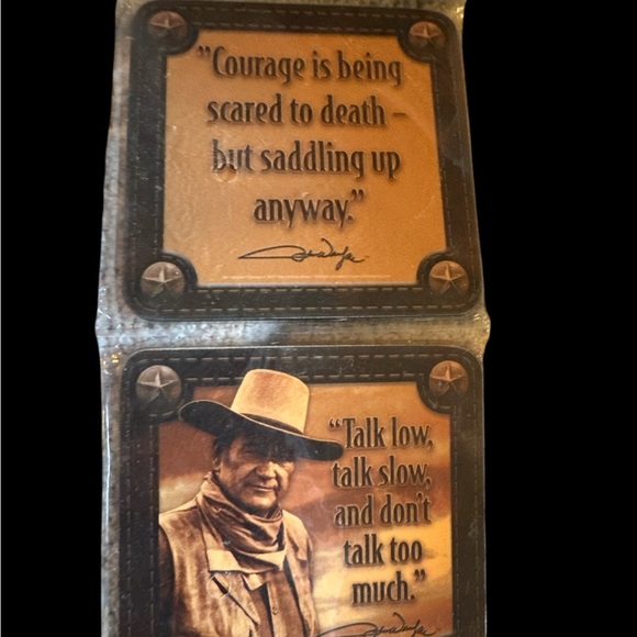 John Wayne Cork Backed Coaster Set (4) NWT - Picture 3 of 5